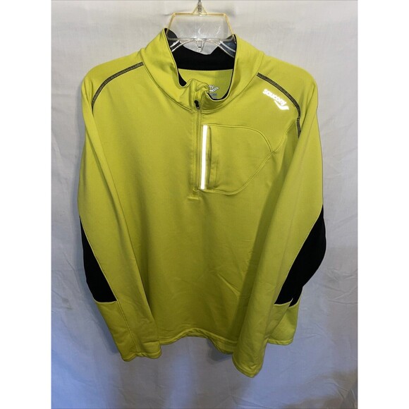 Saucony Men’s Athletic Shirt Size 2XL Yellow Athleisure Running Crosstraining - Picture 1 of 12